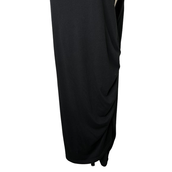 Leith 3X Dress Black Knit Tank Plus Size Dress Ruched Side Sleeveless Sheath B08 - Picture 4 of 8